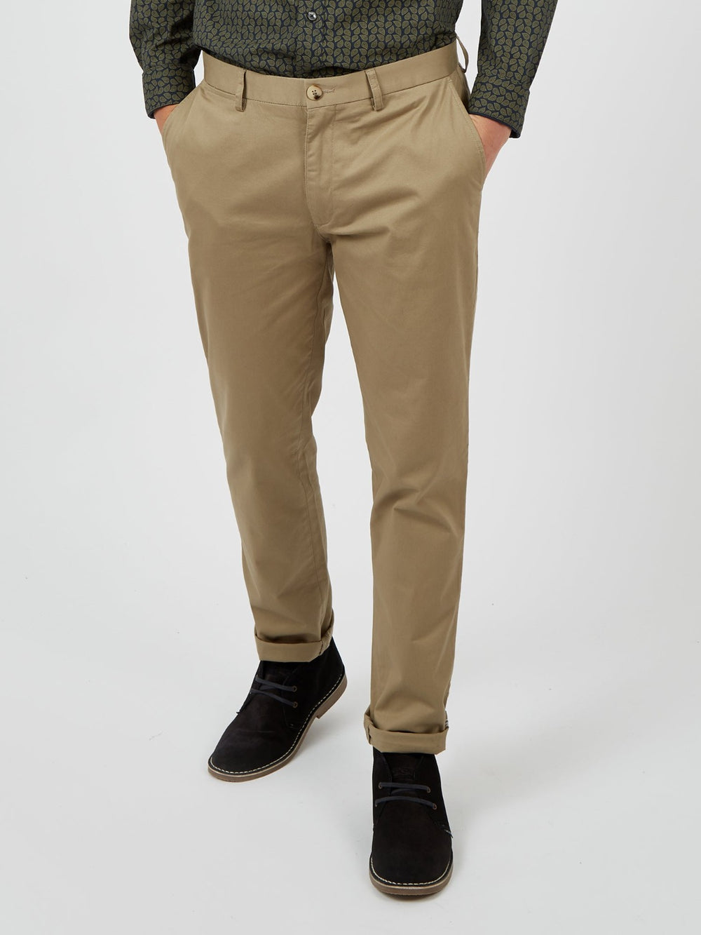 Nohavice Ben Sherman Signature Slim Stretch Chino Siva | QWJLO6159