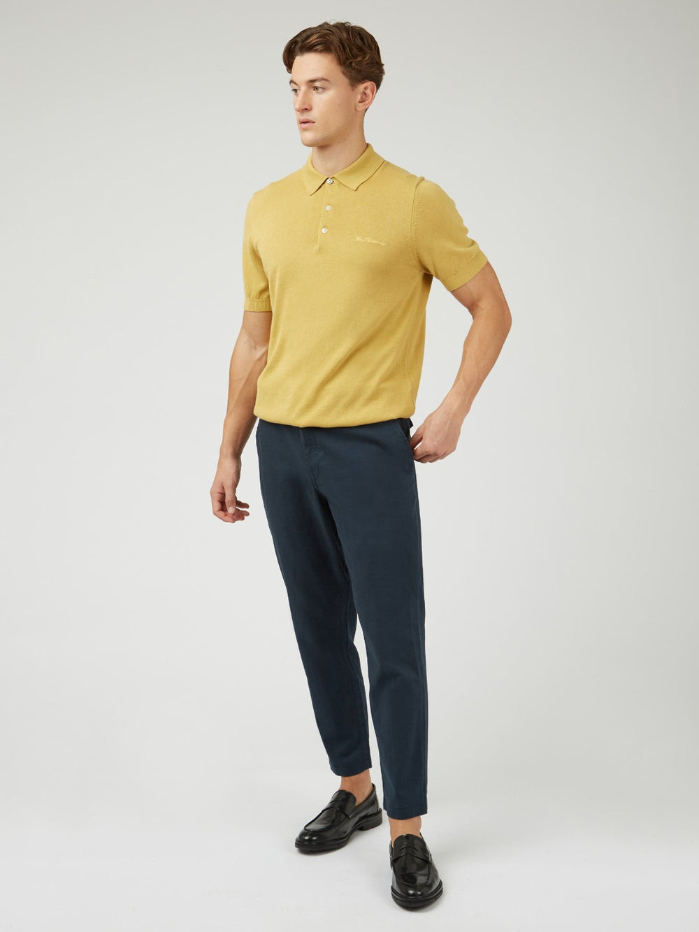 Nohavice Ben Sherman Signature Slim Taper Linen Zelene | NMTHP6058