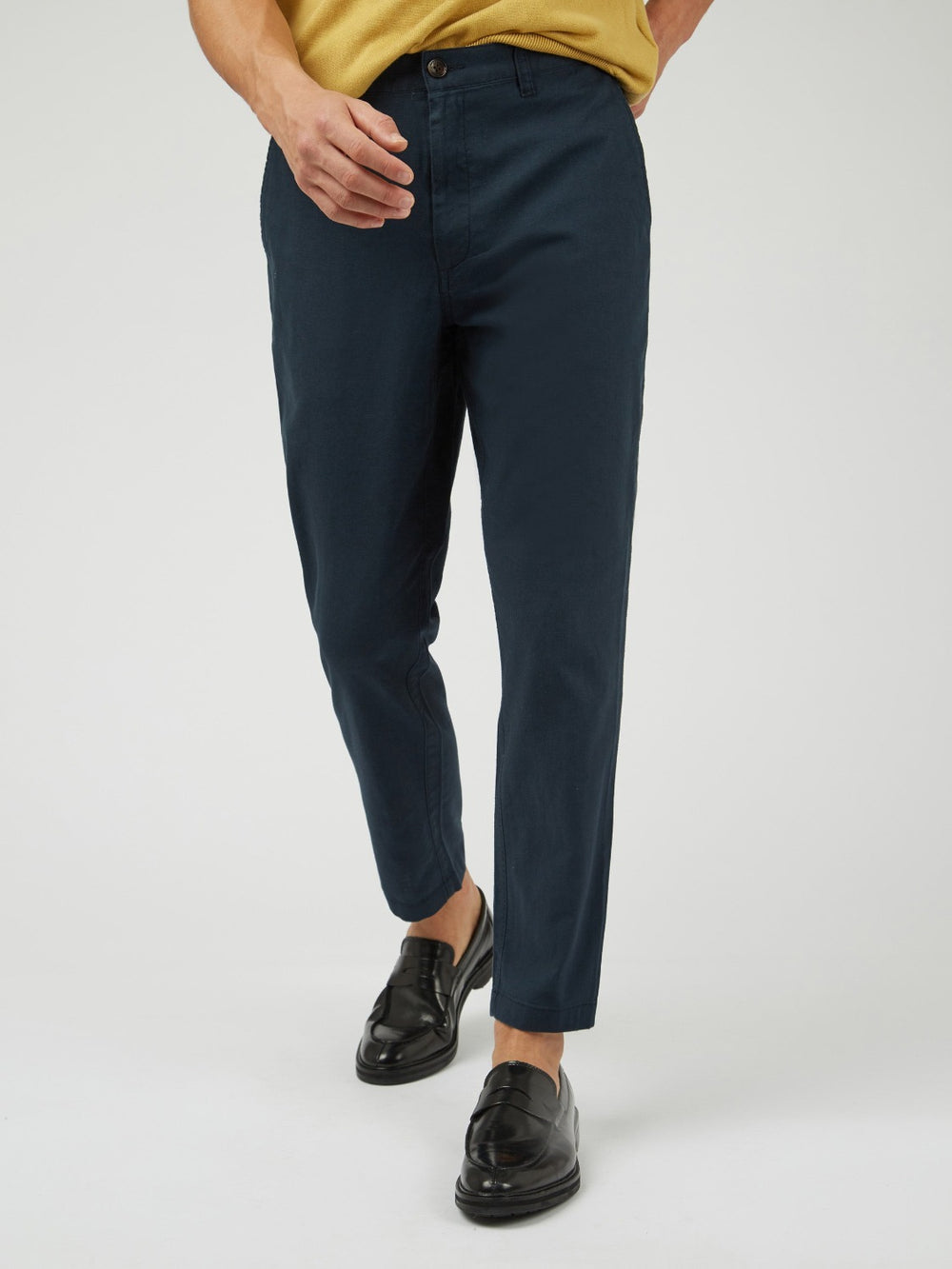 Nohavice Ben Sherman Signature Slim Taper Linen Zelene | NMTHP6058