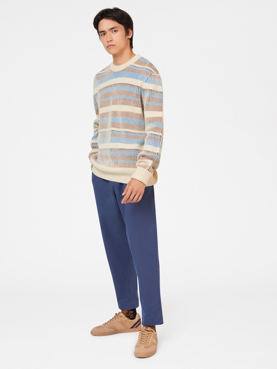 Pleteniny Ben Sherman B by Ben Sherman Stripe Biele | OAKEP3768