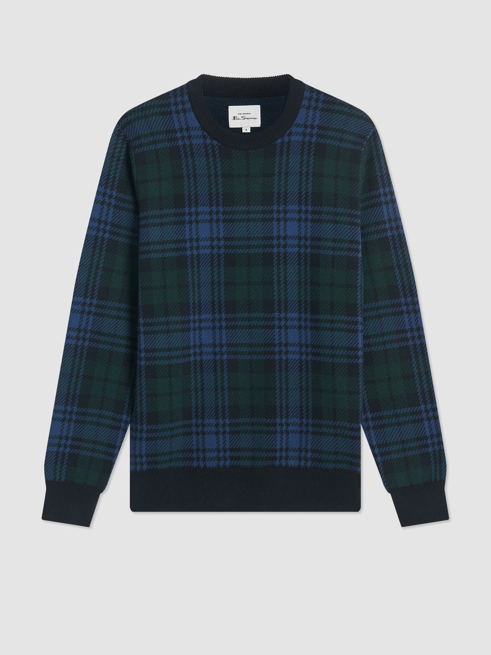 Pleteniny Ben Sherman Blackwatch Check Crewneck Čierne | FQVUY9540