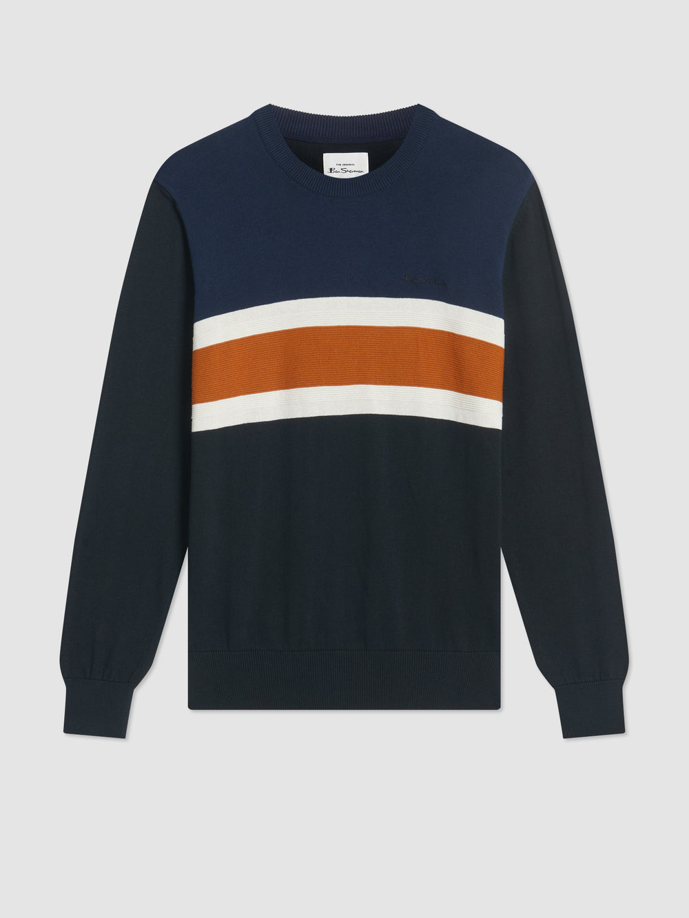 Pleteniny Ben Sherman Chest Stripe Crewneck Čierne | IUZVF7195