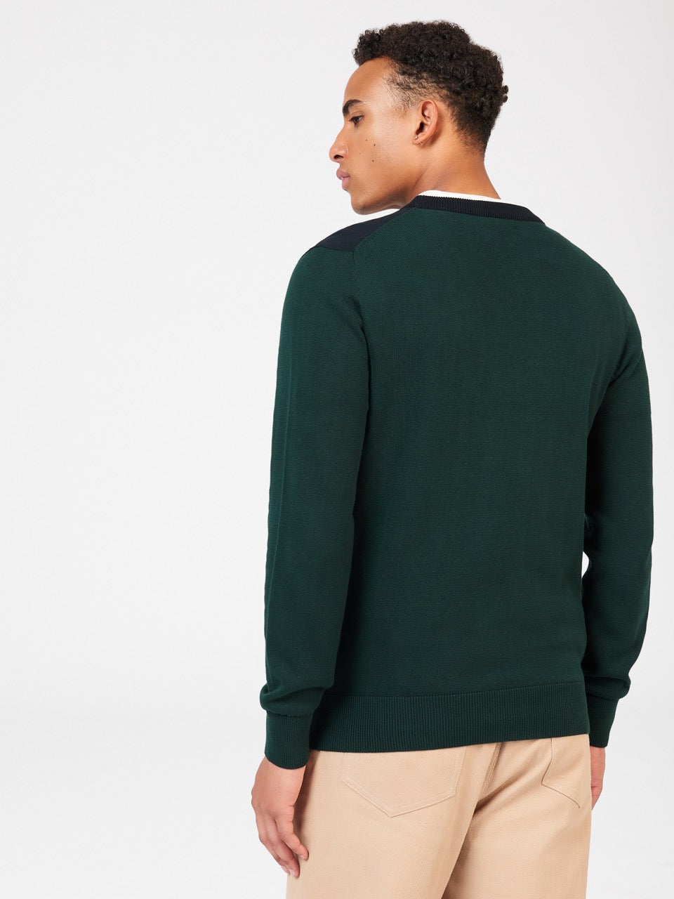 Pleteniny Ben Sherman Chest Stripe Crewneck Tmavo Zelene | SIHWL4287