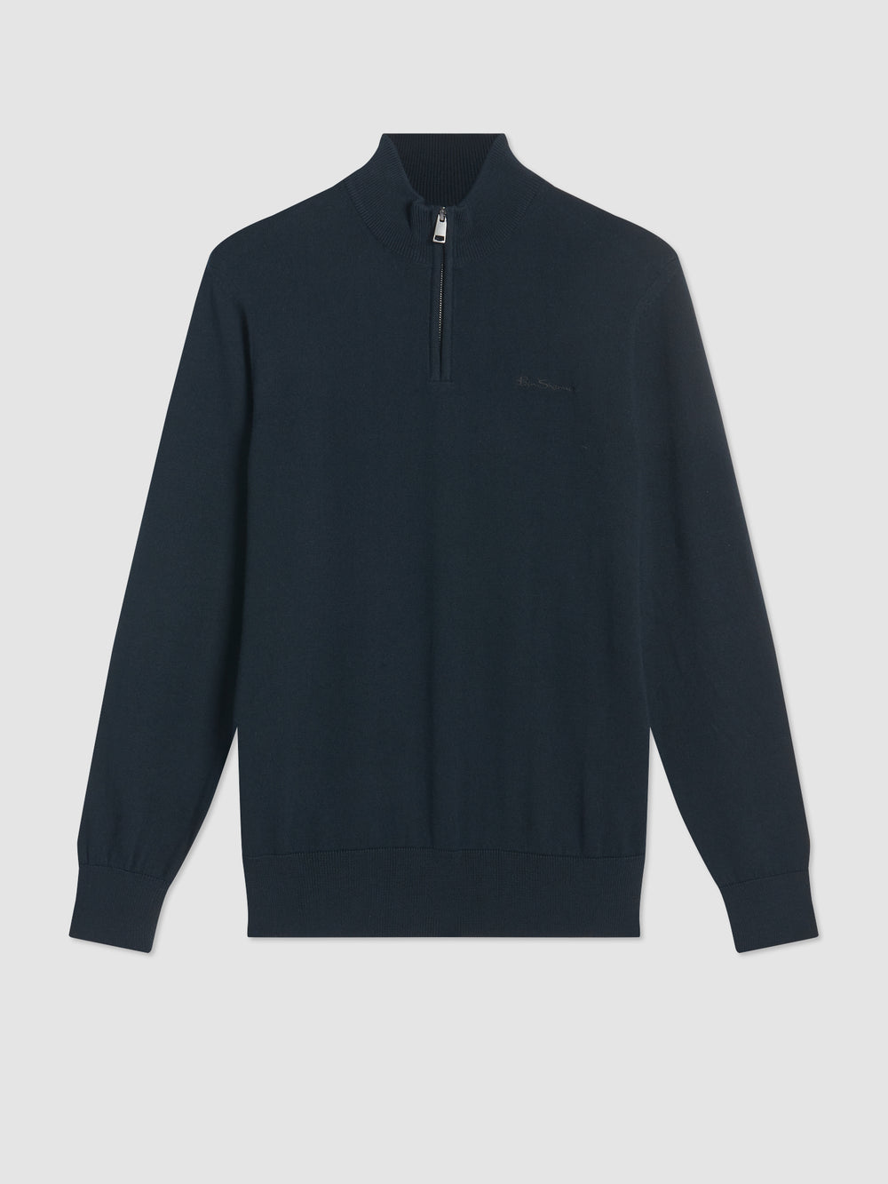 Pleteniny Ben Sherman Merino Half-Zip Čierne | GWLPM3716