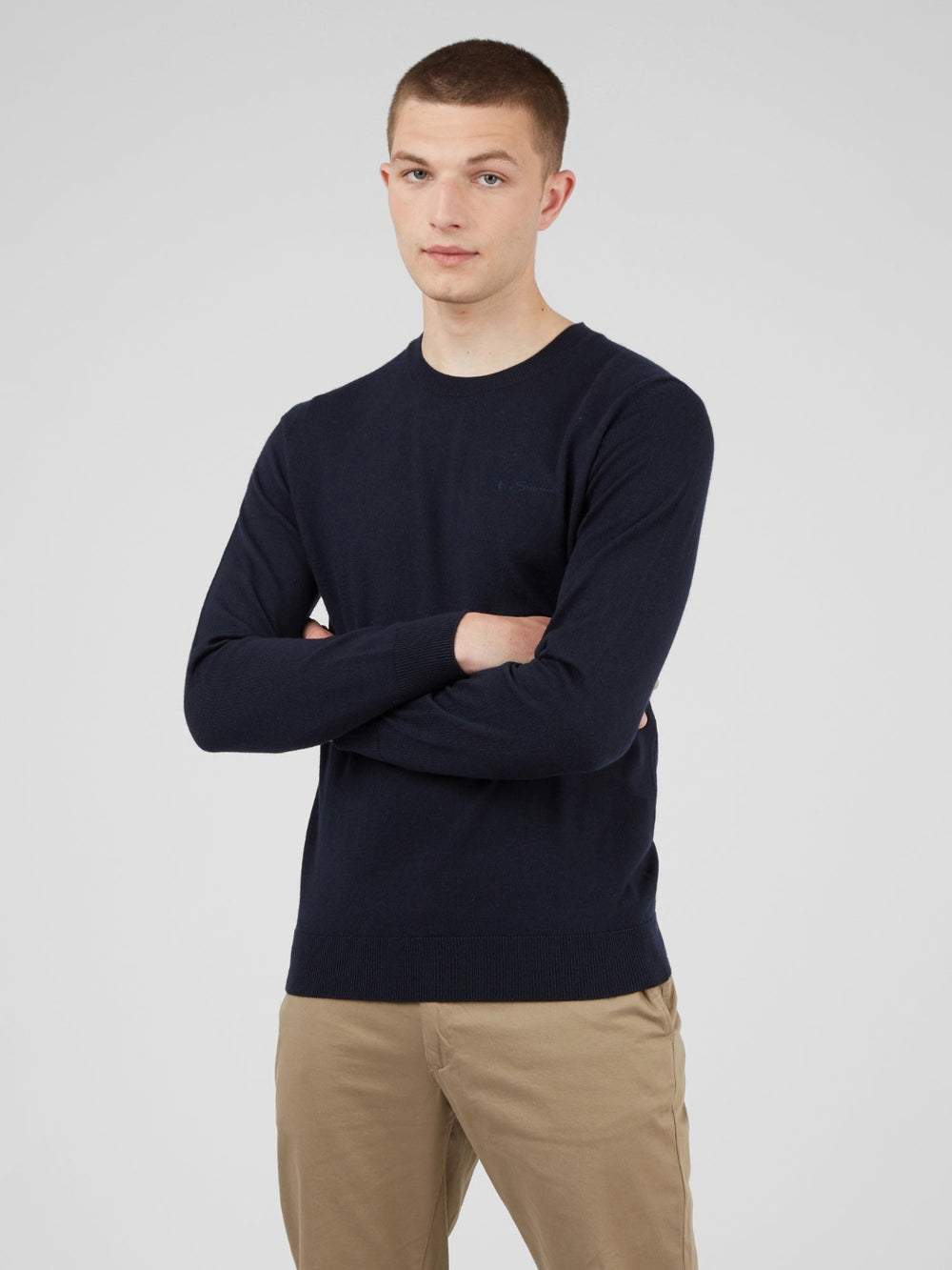 Pleteniny Ben Sherman Signature Crewneck Námornícka Modrá | WVTQR9621