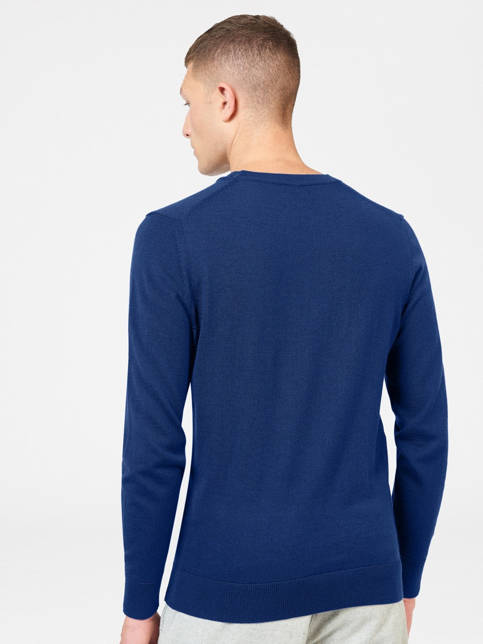 Pleteniny Ben Sherman Signature Merino Crewneck Modre | LUDSP1027