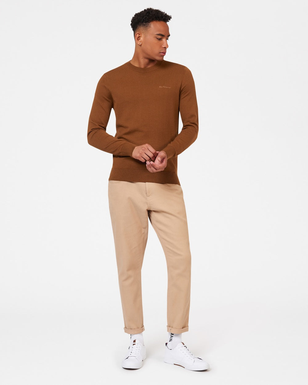 Pleteniny Ben Sherman Signature Merino Crewneck Hnede | LUHEB0279