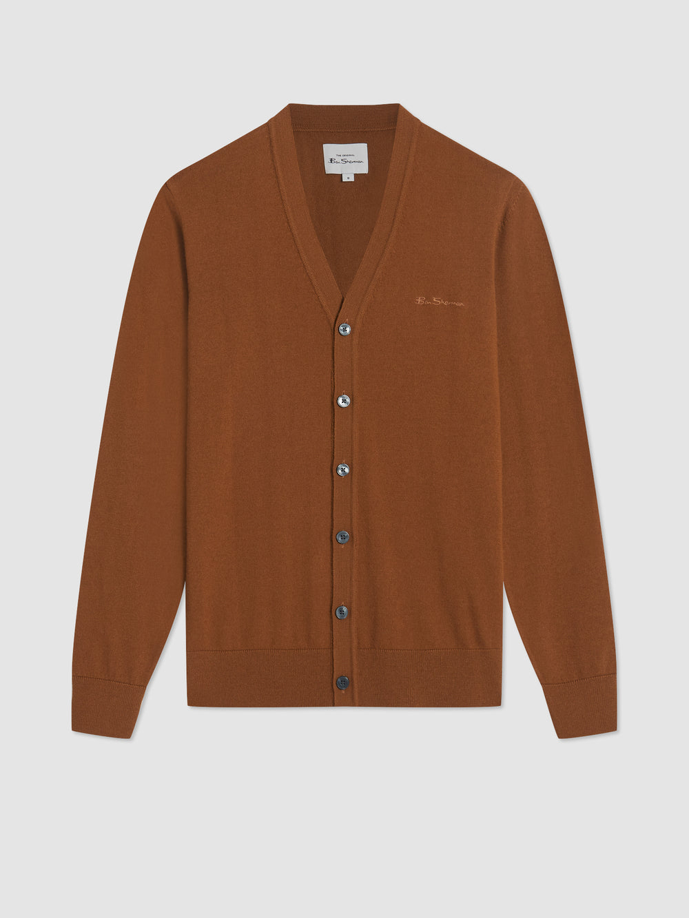 Pleteniny Ben Sherman Signature Merino Cardigan Hnede | CNUIY8254