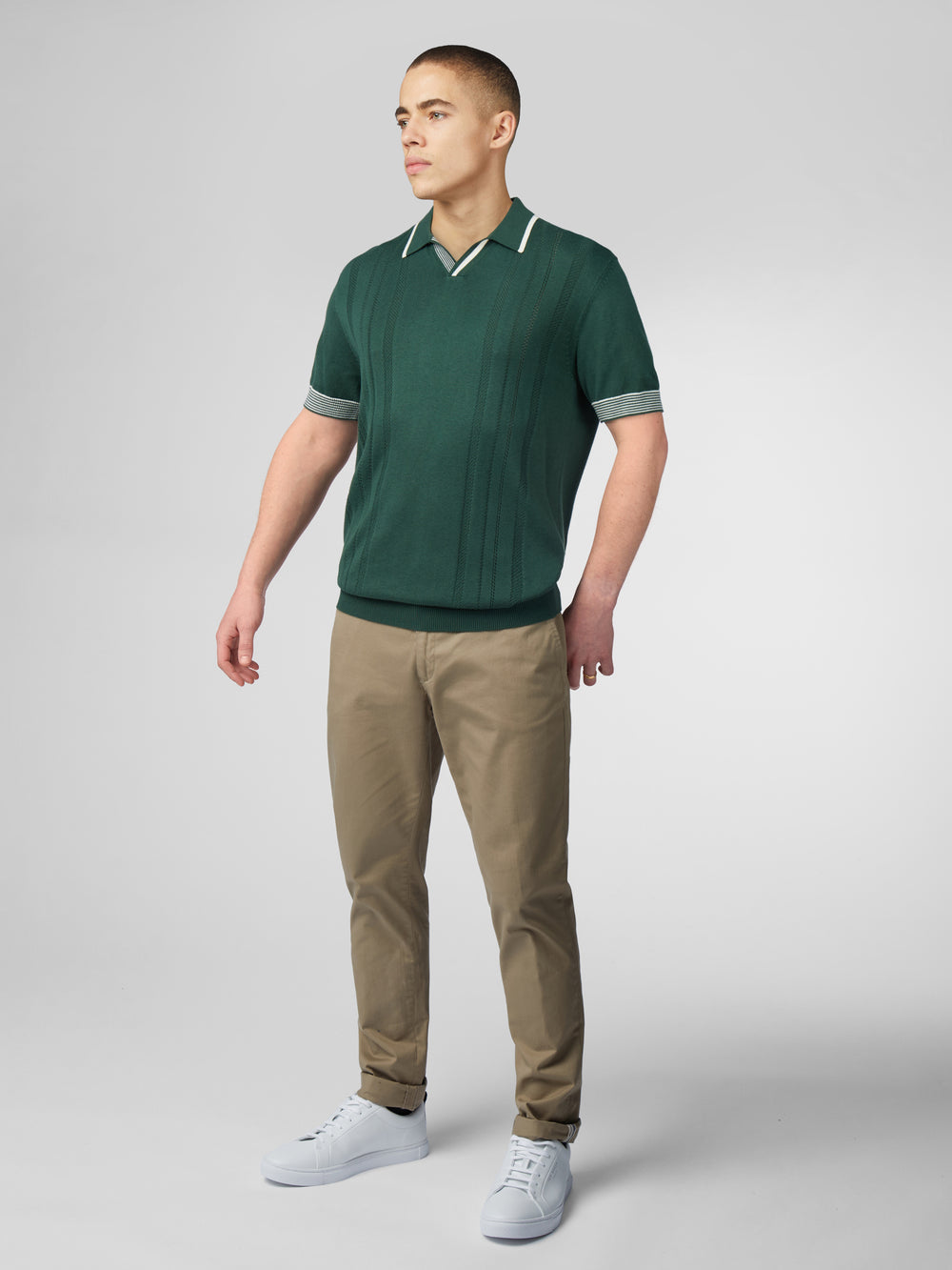 Pleteniny Ben Sherman Signature Open Neck Polo Zelene | WNPZY2180