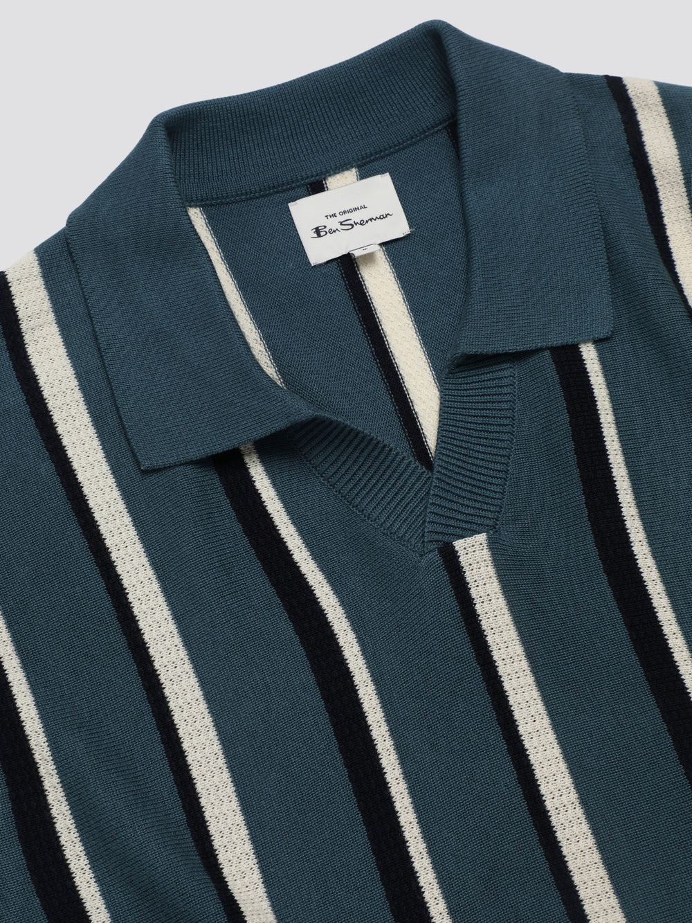 Pleteniny Ben Sherman Signature Vertical Stripe Open Neck Polo Tyrkysové | AMTPI0816