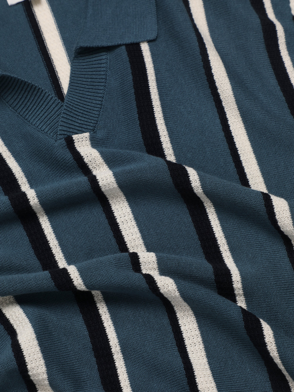 Pleteniny Ben Sherman Signature Vertical Stripe Open Neck Polo Tyrkysové | AMTPI0816