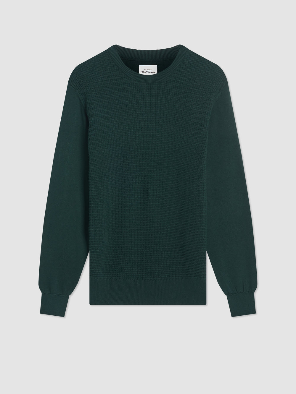 Pleteniny Ben Sherman Textured Crewneck Tmavo Zelene | CKRGN3705