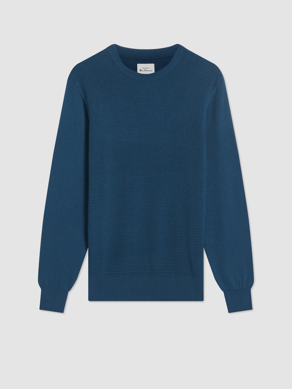 Pleteniny Ben Sherman Textured Crewneck Indigo | TCZXG6019