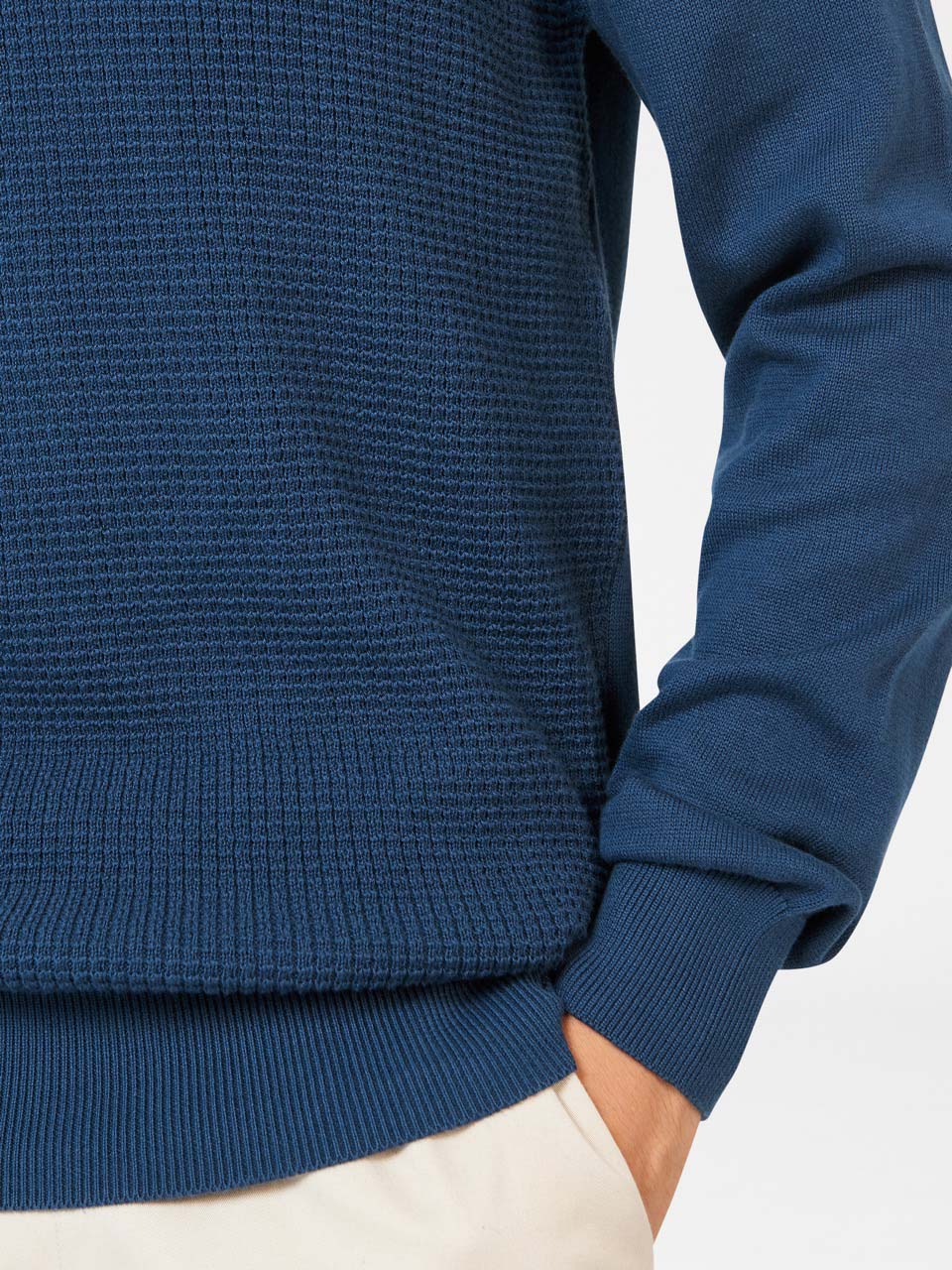 Pleteniny Ben Sherman Textured Crewneck Indigo | TCZXG6019