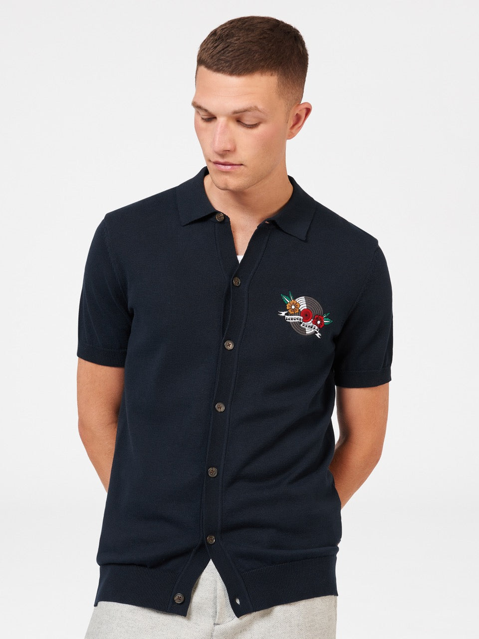 Polo Svetre S Výstrihom Ben Sherman B by Ben Sherman London Rebels Námornícka Modrá | SJQNO4173