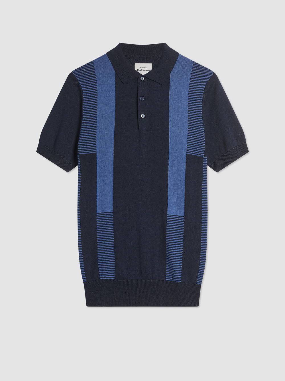 Polo Svetre S Výstrihom Ben Sherman Intarsia Stripe Námornícka Modrá | LVPFS7356