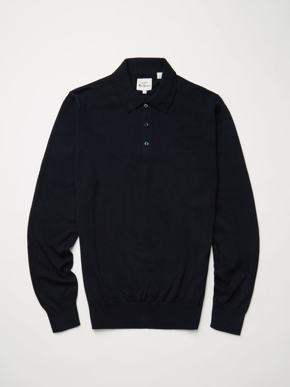 Polo Svetre S Výstrihom Ben Sherman Signature Long-Sleeve Námornícka Modrá | FOEUW4720