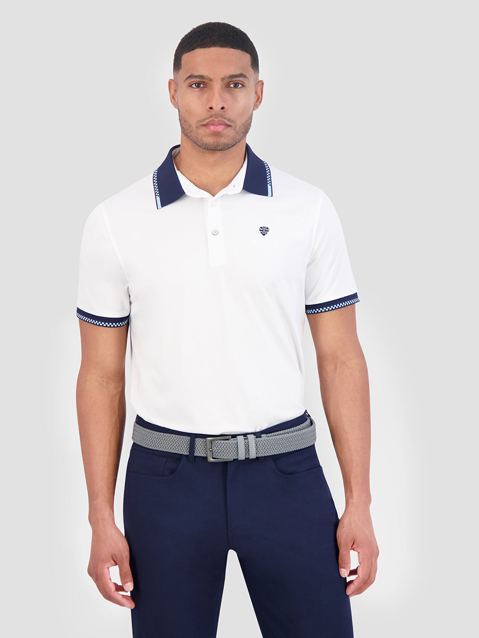 Polokosele Ben Sherman Checker Rib Air Pique Sports Fit Biele | PSTFO3456