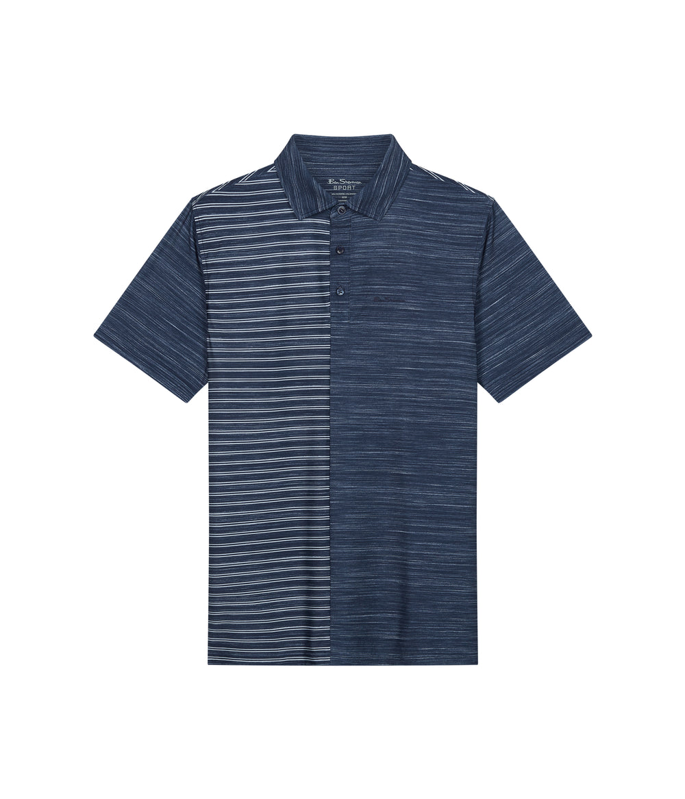 Polokosele Ben Sherman Melange Stripes Color Block Tech Jersey Sports Fit Námornícka Modrá | VNJDR7453