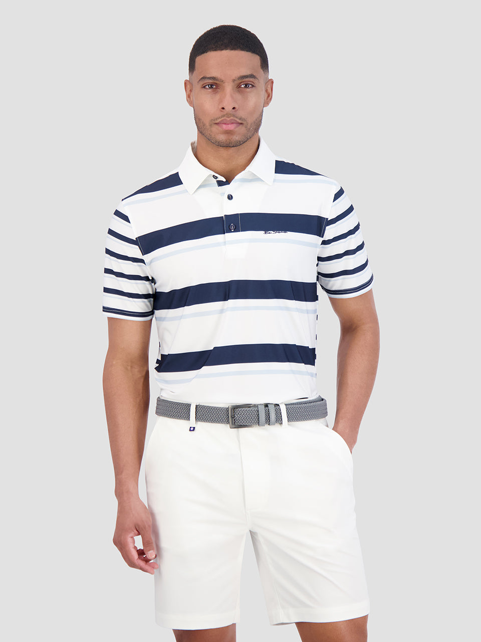 Polokosele Ben Sherman Mixed Mod Stripes Tech Jersey Sports Fit Modre | IVDCJ6475