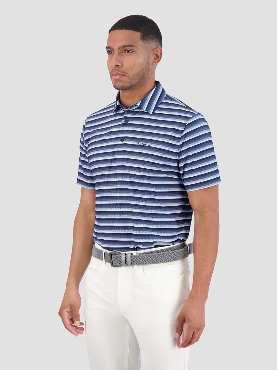 Polokosele Ben Sherman Multi Stripe Tech Jersey Sports Fit Námornícka Modrá | WBXZG9610