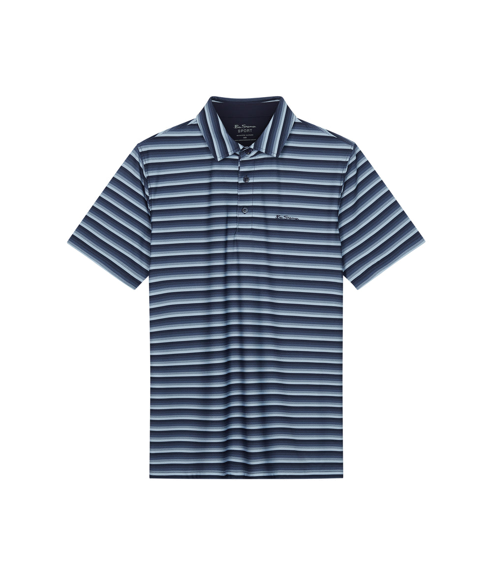 Polokosele Ben Sherman Multi Stripe Tech Jersey Sports Fit Námornícka Modrá | WBXZG9610