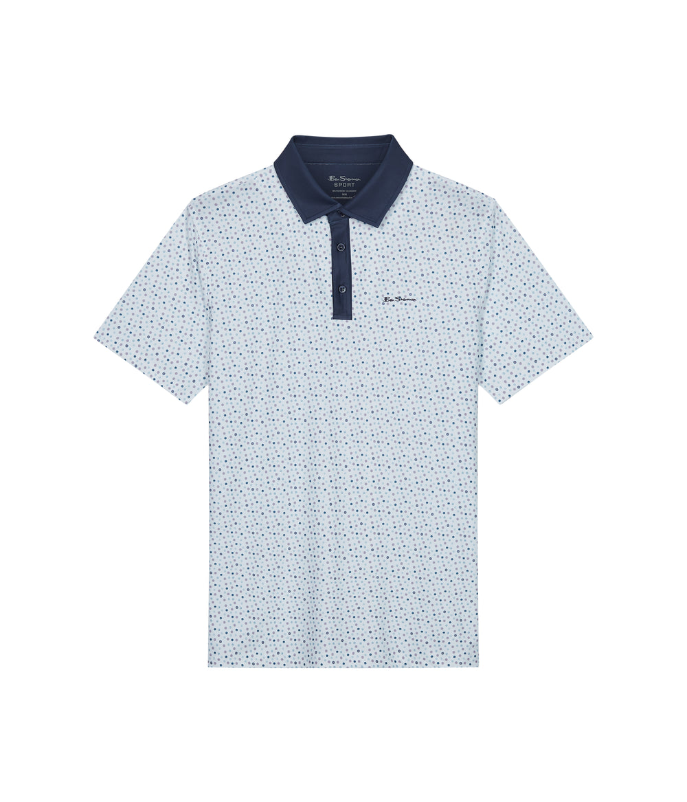 Polokosele Ben Sherman Polka Dots Tech Jersey Sports Fit Biele | SZVBO8596