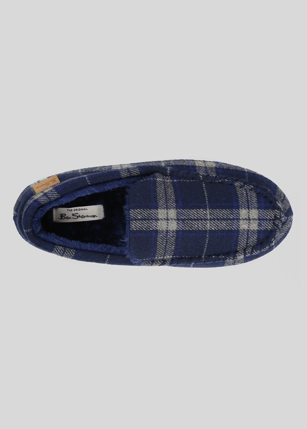 Slipper Ben Sherman Gritti Palace Check Moccasin Námornícka Modrá | SRLFT9873