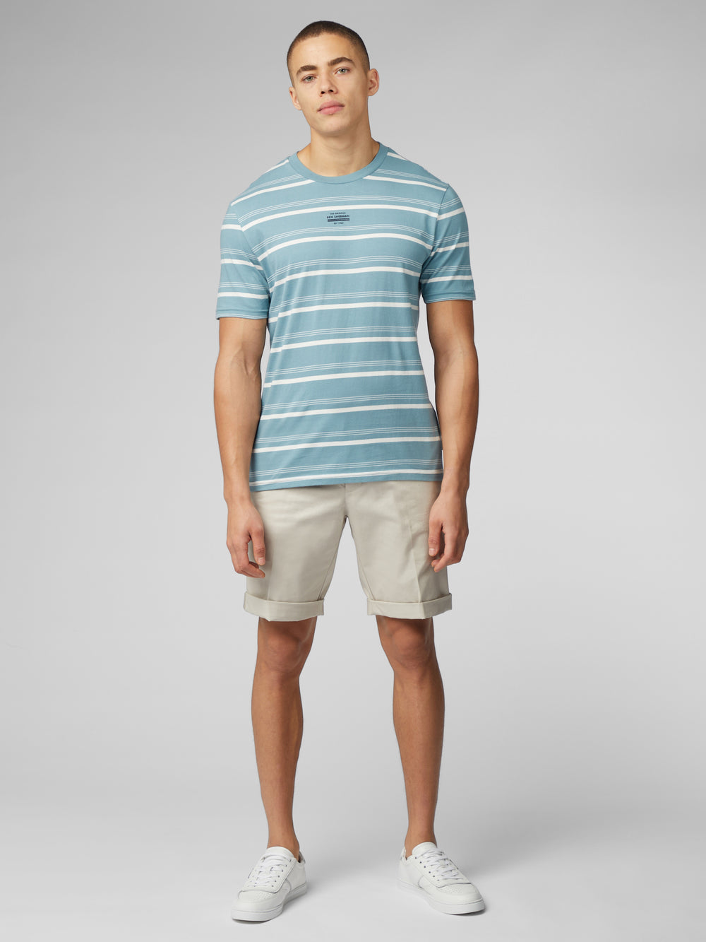 Tricko Ben Sherman Fine Stripe Modre | CMNHS0793