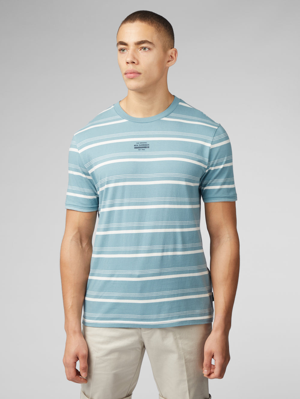 Tricko Ben Sherman Fine Stripe Modre | CMNHS0793