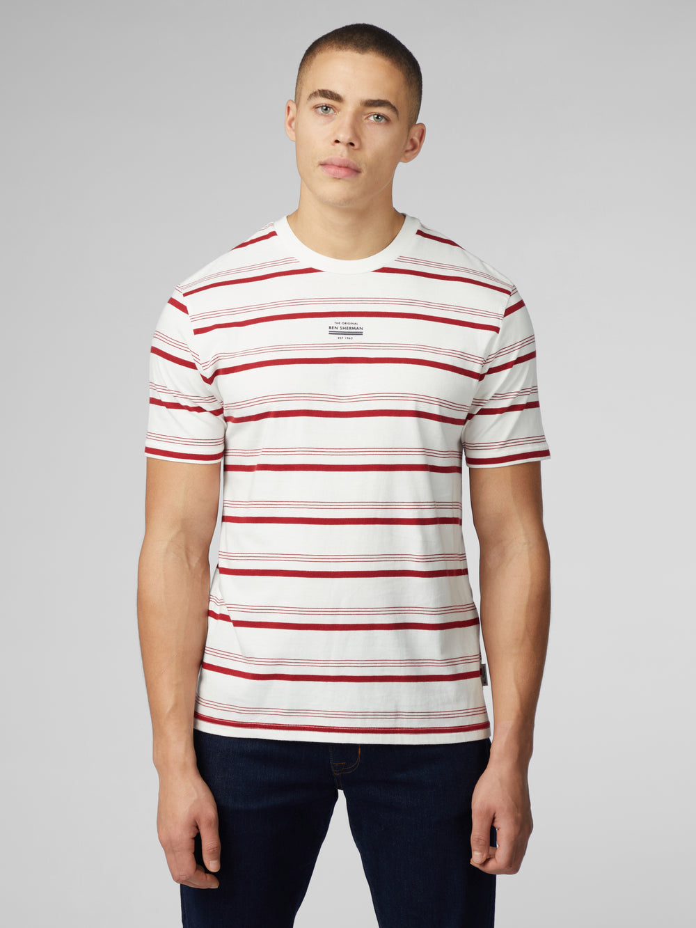 Tricko Ben Sherman Signature Fine Stripe Biele | JRIZQ8054