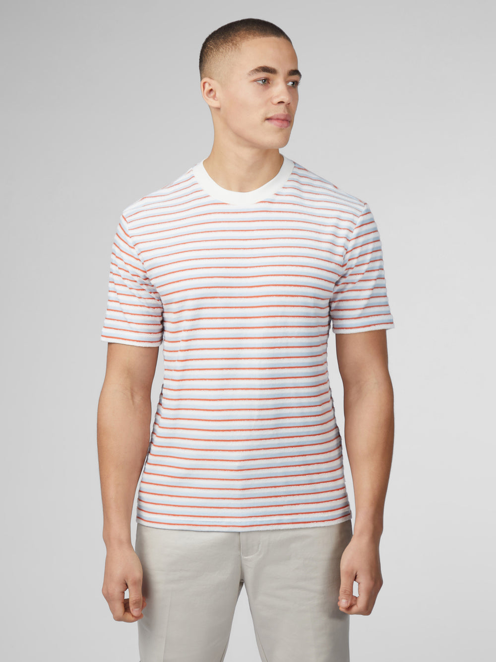 Tricko Ben Sherman Signature Loopback Stripe Modre | UXREF7981