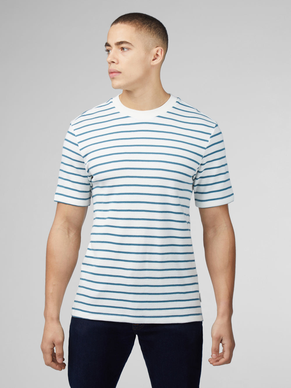 Tricko Ben Sherman Signature Waffle Stripe Biele | ZTKFM0926