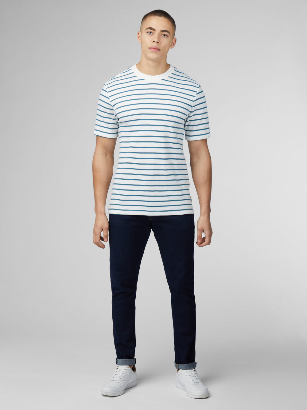 Tricko Ben Sherman Signature Waffle Stripe Biele | ZTKFM0926