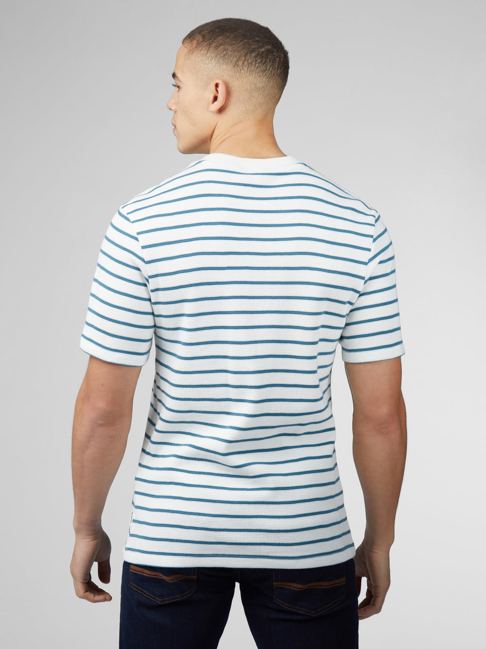 Tricko Ben Sherman Signature Waffle Stripe Biele | ZTKFM0926