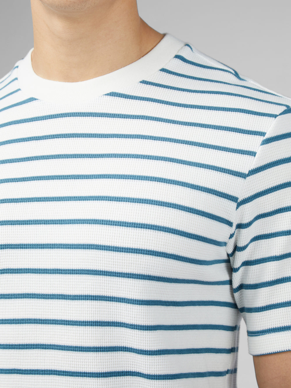 Tricko Ben Sherman Signature Waffle Stripe Biele | ZTKFM0926